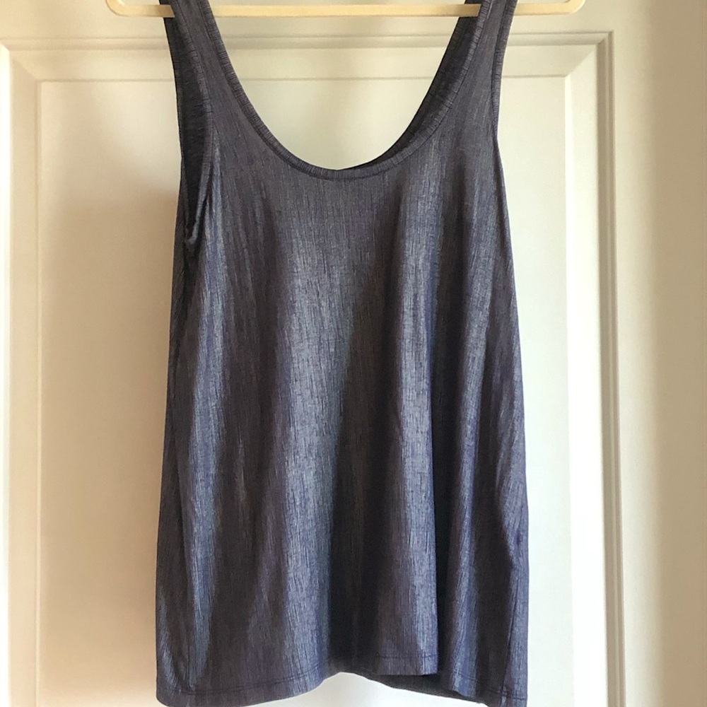 French Connection Metallic Blue Tank S